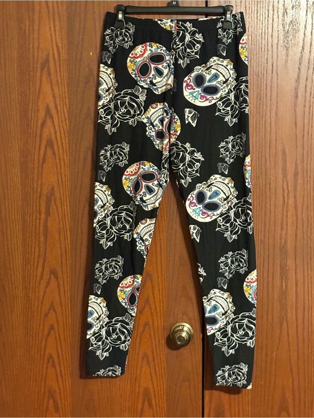 Black Sugar Skull Print Leggings